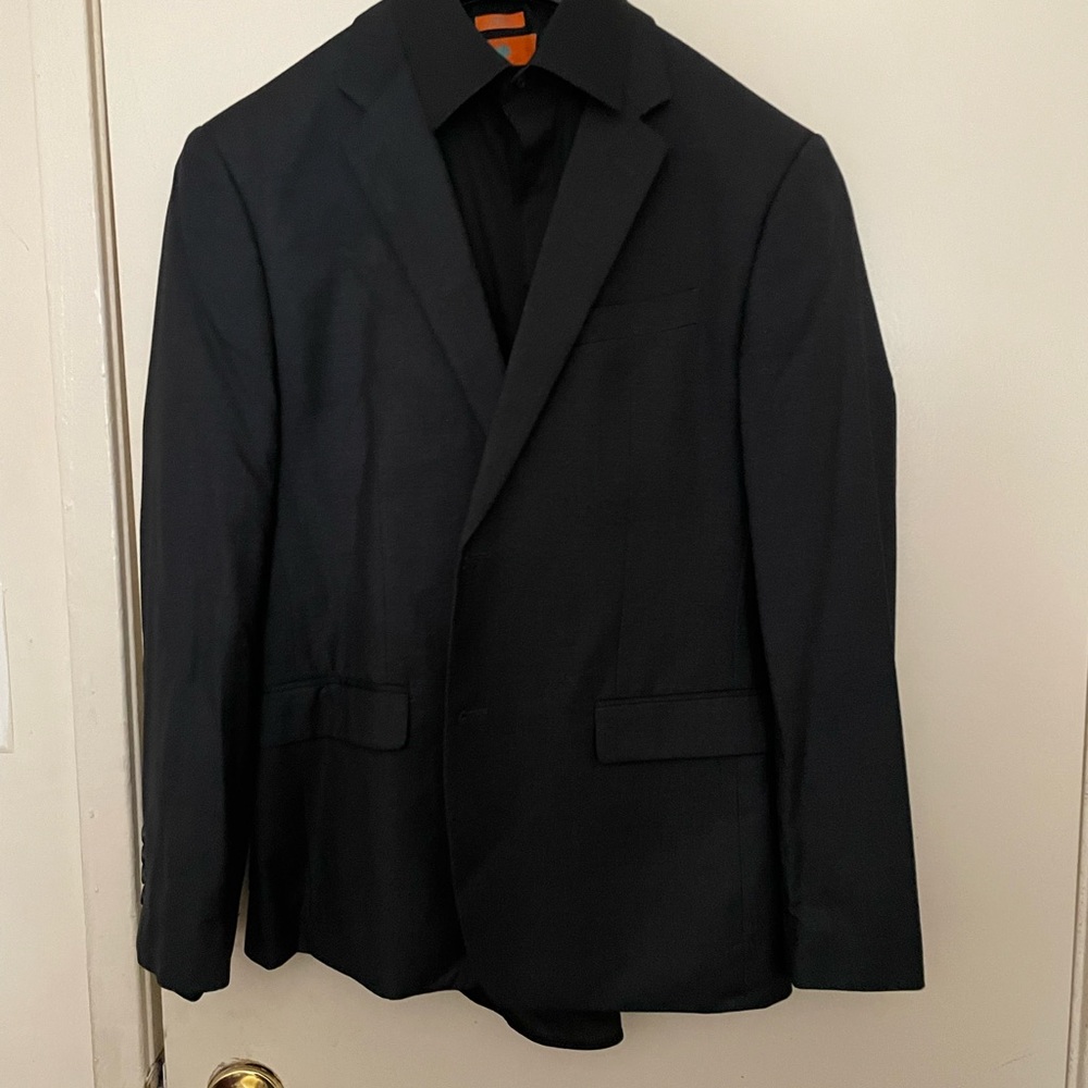 Mens warehouse suit. Dark grey charcoal color.